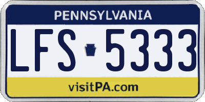 PA license plate LFS5333