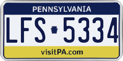 PA license plate LFS5334
