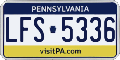 PA license plate LFS5336