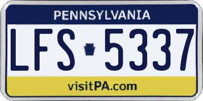 PA license plate LFS5337