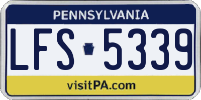 PA license plate LFS5339