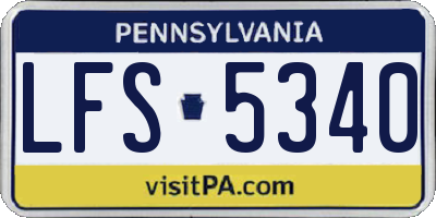 PA license plate LFS5340