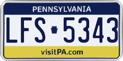 PA license plate LFS5343