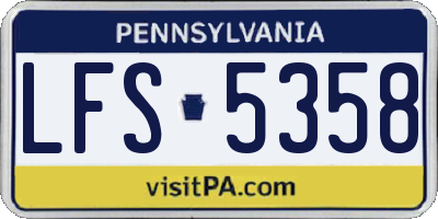 PA license plate LFS5358