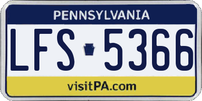 PA license plate LFS5366