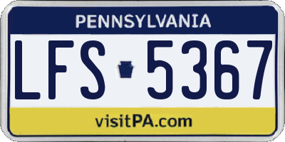 PA license plate LFS5367