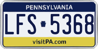 PA license plate LFS5368