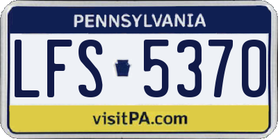 PA license plate LFS5370
