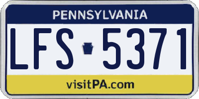 PA license plate LFS5371