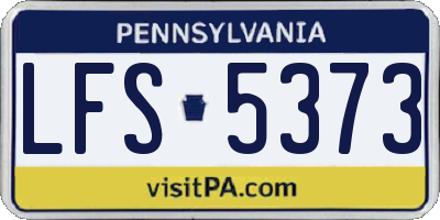 PA license plate LFS5373