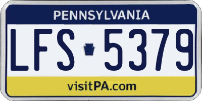 PA license plate LFS5379