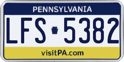 PA license plate LFS5382