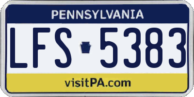 PA license plate LFS5383
