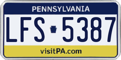 PA license plate LFS5387