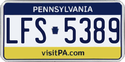 PA license plate LFS5389
