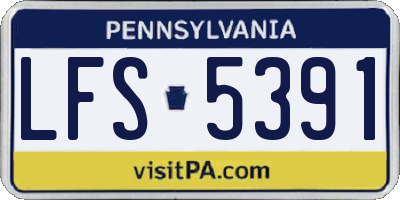 PA license plate LFS5391