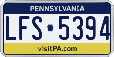 PA license plate LFS5394