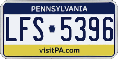 PA license plate LFS5396