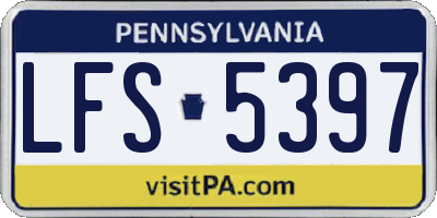 PA license plate LFS5397