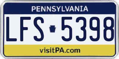 PA license plate LFS5398