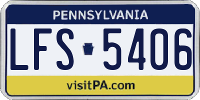 PA license plate LFS5406