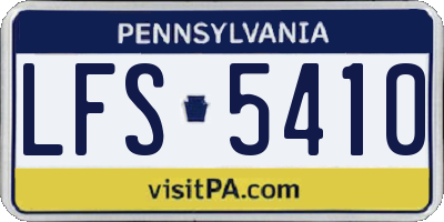 PA license plate LFS5410