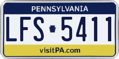 PA license plate LFS5411