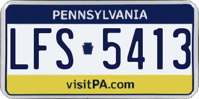 PA license plate LFS5413