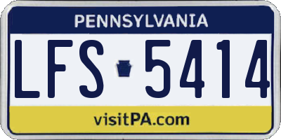 PA license plate LFS5414