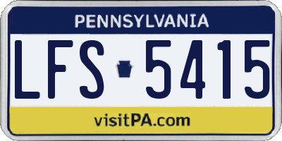 PA license plate LFS5415