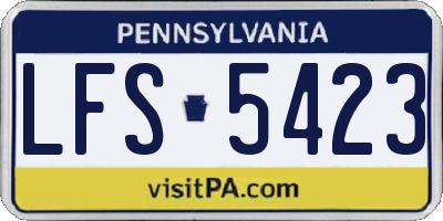 PA license plate LFS5423