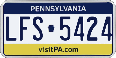 PA license plate LFS5424