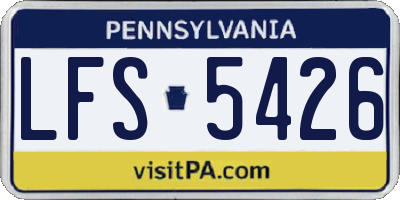 PA license plate LFS5426