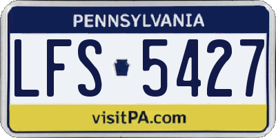 PA license plate LFS5427