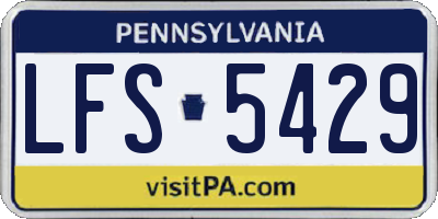 PA license plate LFS5429