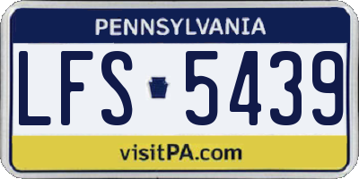 PA license plate LFS5439