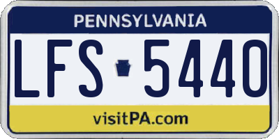PA license plate LFS5440