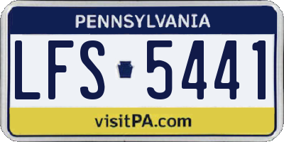 PA license plate LFS5441
