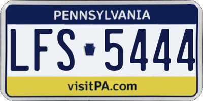 PA license plate LFS5444