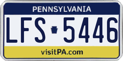 PA license plate LFS5446