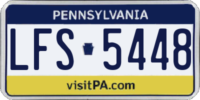 PA license plate LFS5448