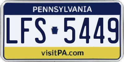 PA license plate LFS5449