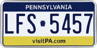 PA license plate LFS5457