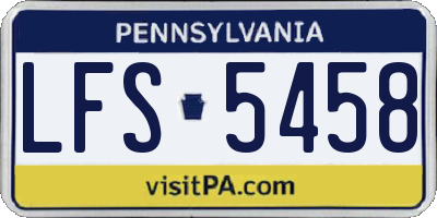 PA license plate LFS5458