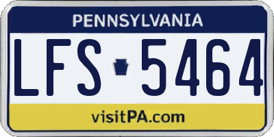 PA license plate LFS5464