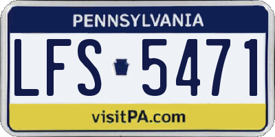 PA license plate LFS5471