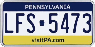 PA license plate LFS5473