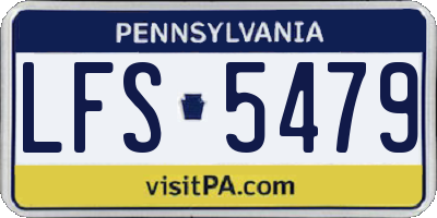 PA license plate LFS5479