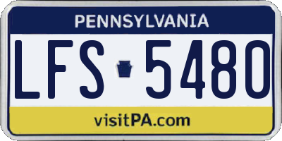PA license plate LFS5480