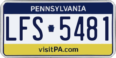 PA license plate LFS5481